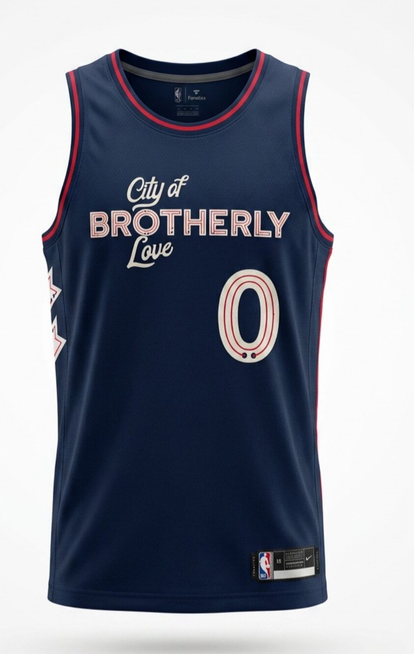 Tyrese Maxey City of Brotherly Love Jersey Mens Large Fanatics NBA Authentics